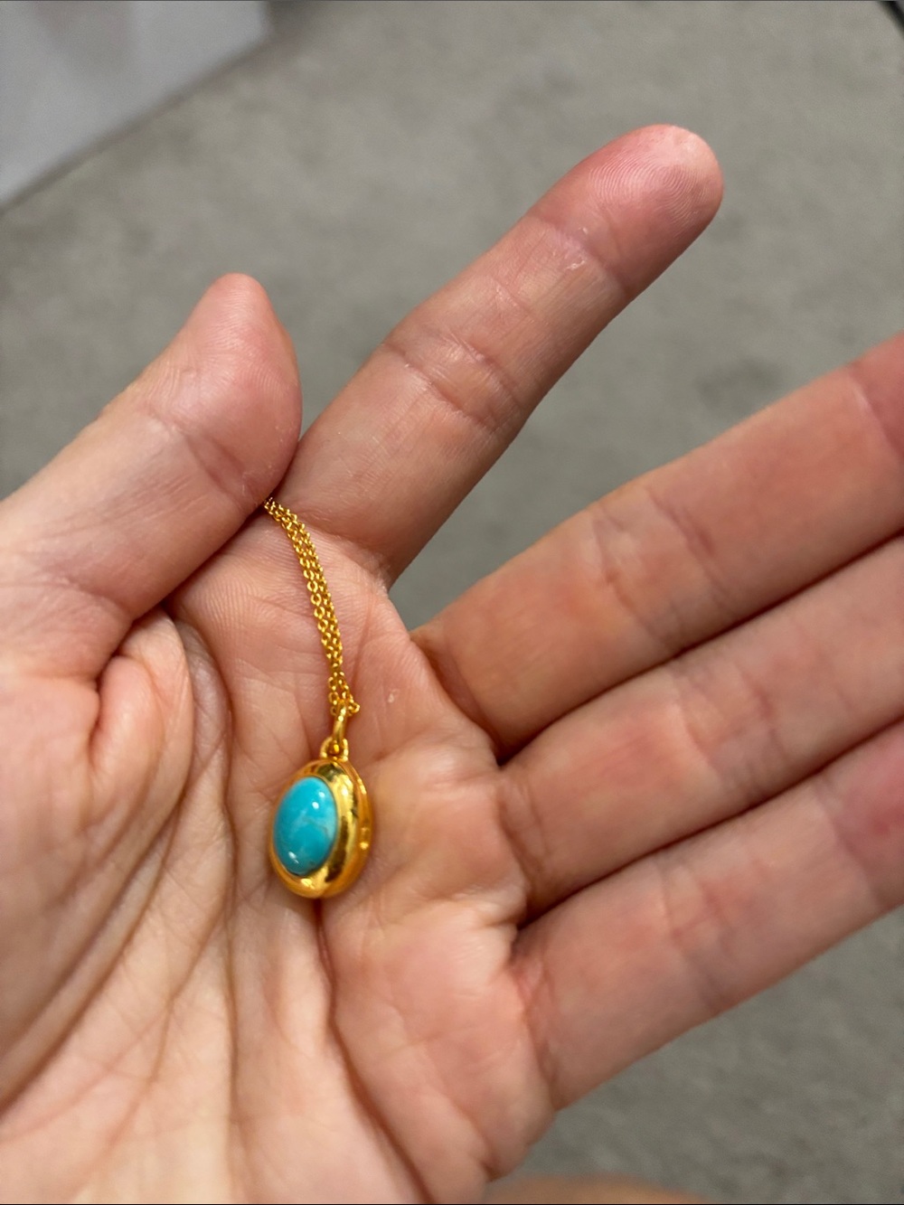 MONICA VINADER birthstone Locket Necklace with Turquoise Pendant - Picture 3 of 6